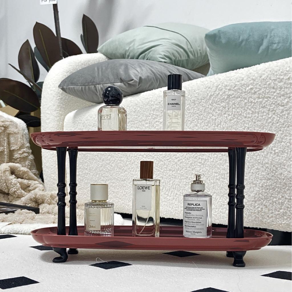 Key Storage Rack At The Entrance, 2-Tier Household Cup Perfume Storage Tray, Classical Style Elegant Storage Rack Organizers
