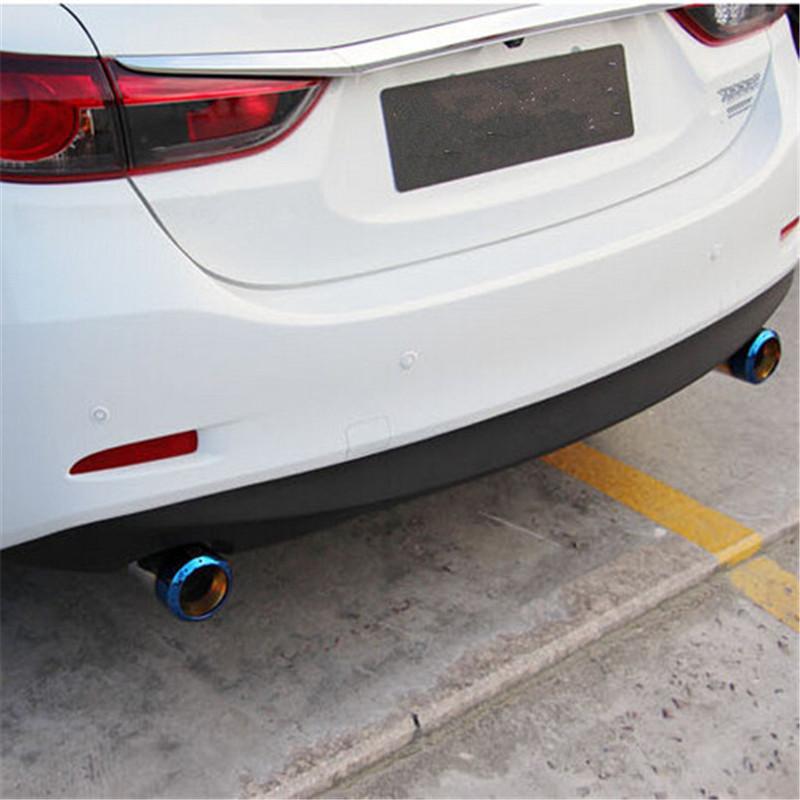 2xNEW STAINLESS STEEL EXHAUST TAIL REAR MUFFLER TIP PIPE COVER For Mazda 3 Axela Mazda 6 Atenza CX-5 CX5 CX-4 CX-30 CX-8 CX-9