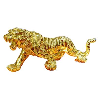 Estatueta Tigre Branco, Amuleto da Boa Sorte Feng Shui, Tigre Dourado, Item Auspicioso, Ponto de Poder, Boa Fortuna, Riqueza, Carreira, Zodíaco, 30cm