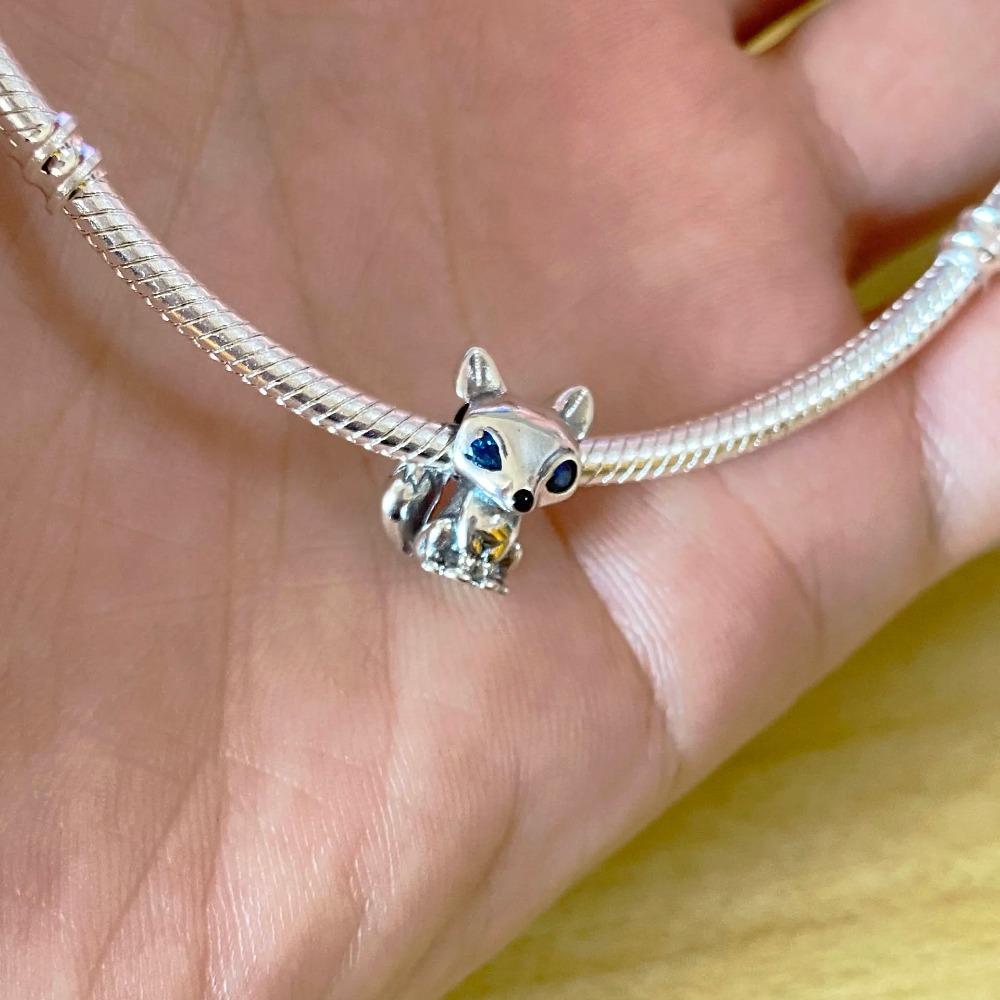 925 Silver Rabbit Panda Kangaroo Caterpillar Charm Beads for DIY Bracelet Women Jewelry Boutique