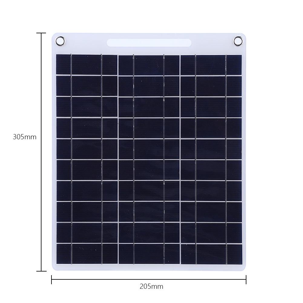 30W 5V Portable Solar Panel Polysilicon Solar Charging Outdoor Waterproof Solar Charger Dual USB Ports for 3.6V-5V Battery/Phone