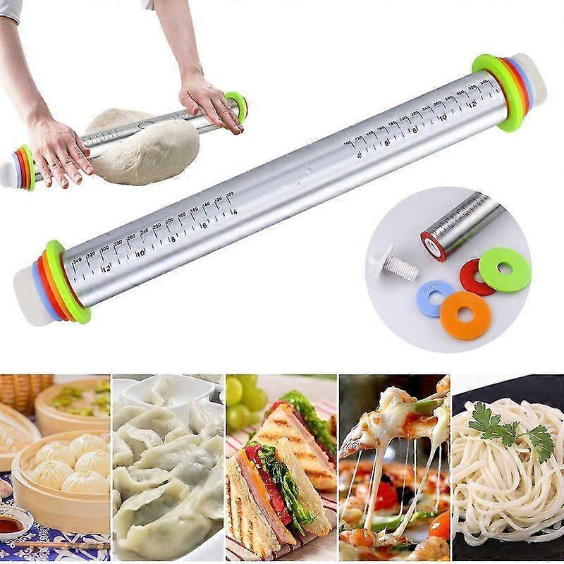 Lebanghui Rolling Pin - Stainless Steel Rolling Pin 17 Inch Adjustable Rolling Pins