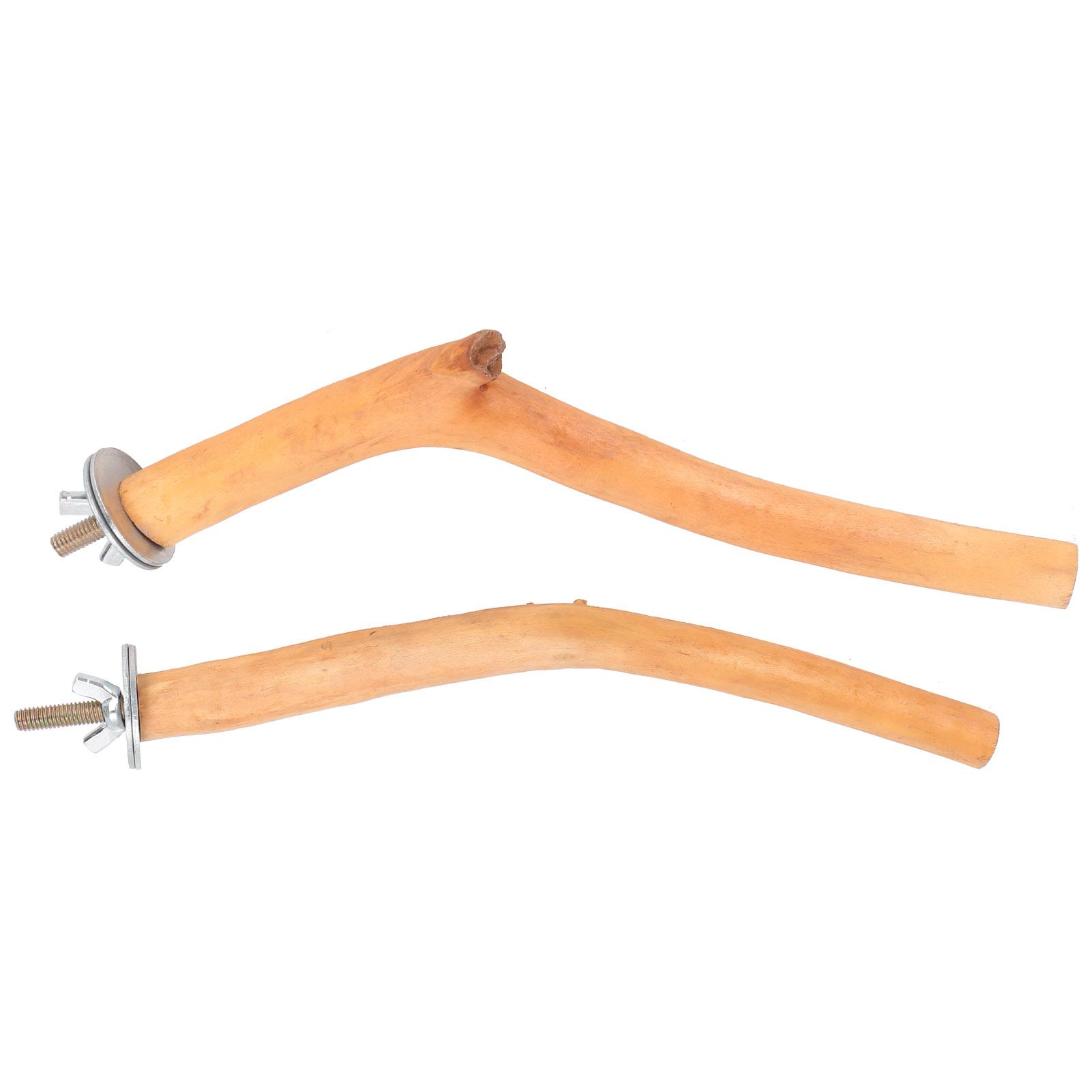 

Bird Cage Perch Natural Wood Parrot Molar Bird Grinding Claw Standing Stick for Birds(Two Piece )