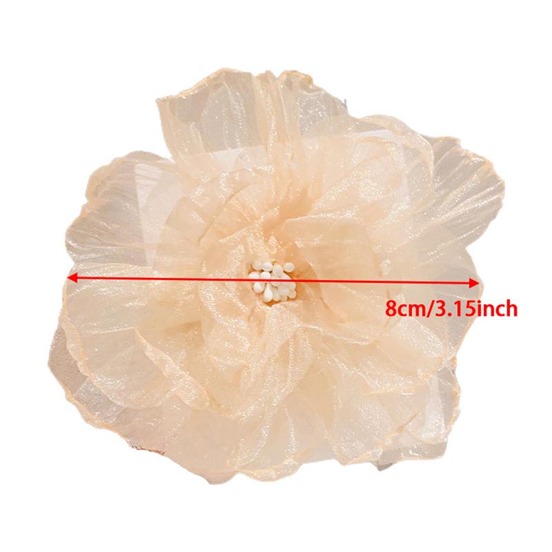 Mesh Flower Children'S Hair Clip Sweet And Cute Princess Style Side Clip Headdress Girl Baby Duckbill Headdress