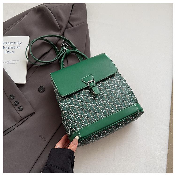 Fashion Printed Backpack Bag Women's 2025 New Niche Design Travel Backpack Retro Contrasting Color Messenger Bag