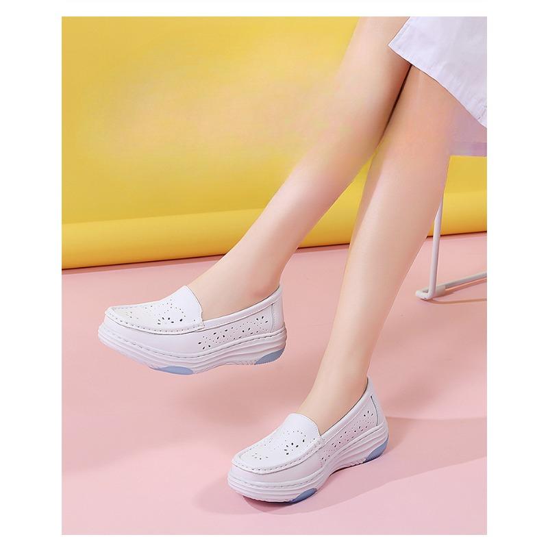 New Soft-soled Nurse Shoes for Women Flat Wedge Heels Breathable and Anti-slip Single Shoes