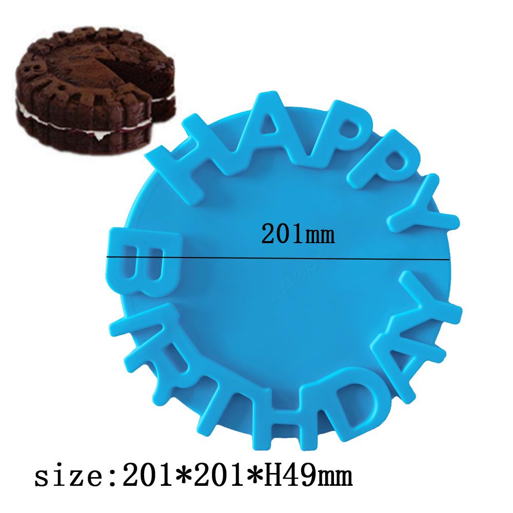 Silicone Cake Mold Festival Cake Baking Pan Mousse Mould 3D DIY Circular Happy Birthday Handmade Kitchen Baking Tools Accessorie