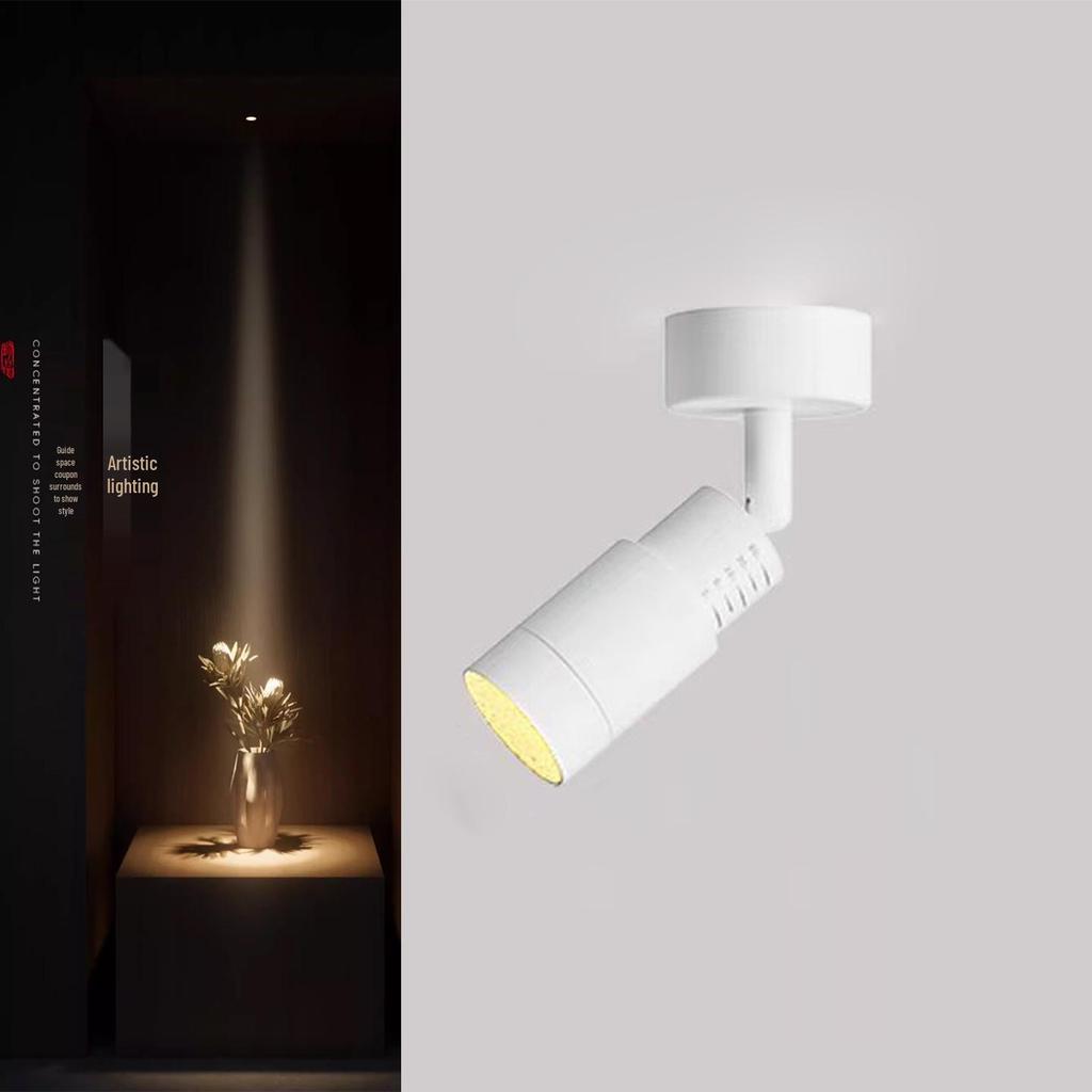 Adjustable Surface-Mounted Spotlight, 3-60° Beam Angle, Extendable, Ceiling Recessed Downlight for Restaurants and Tea Rooms