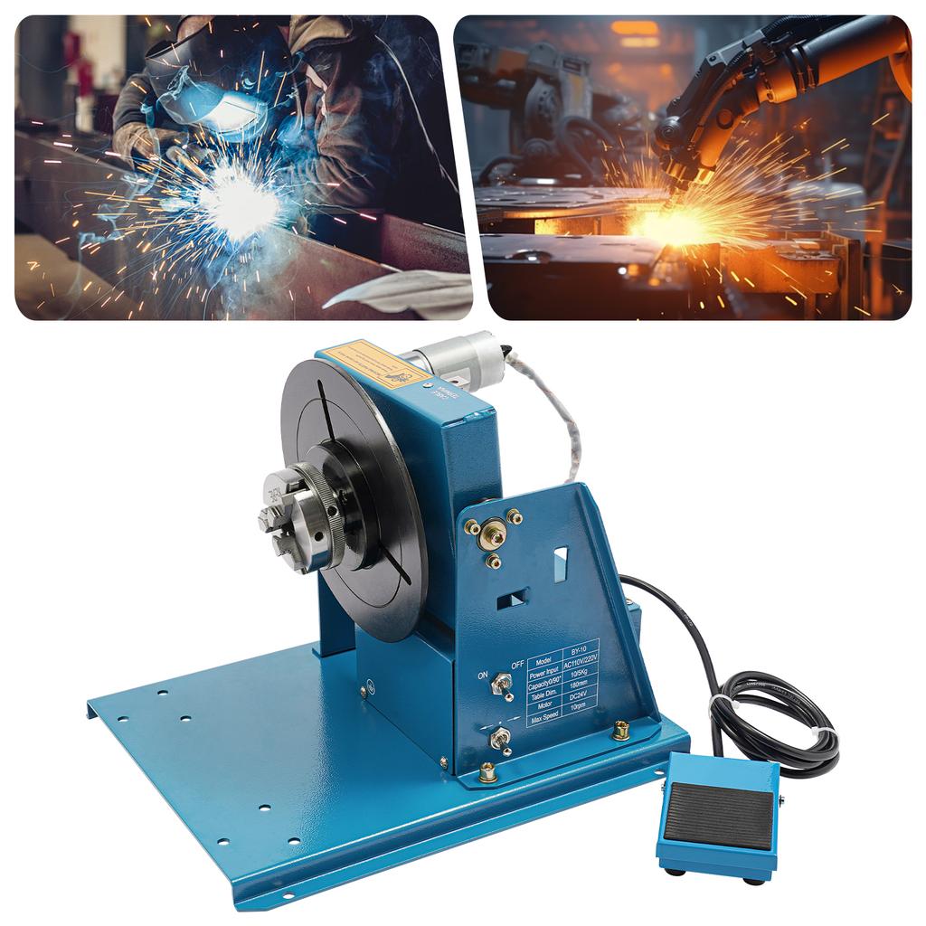 Blue Rotary Welding Positioner Turntable Table,110V Cast Iron Welding Positioning Turntable Table 32*27*28cm for Welding Tasks