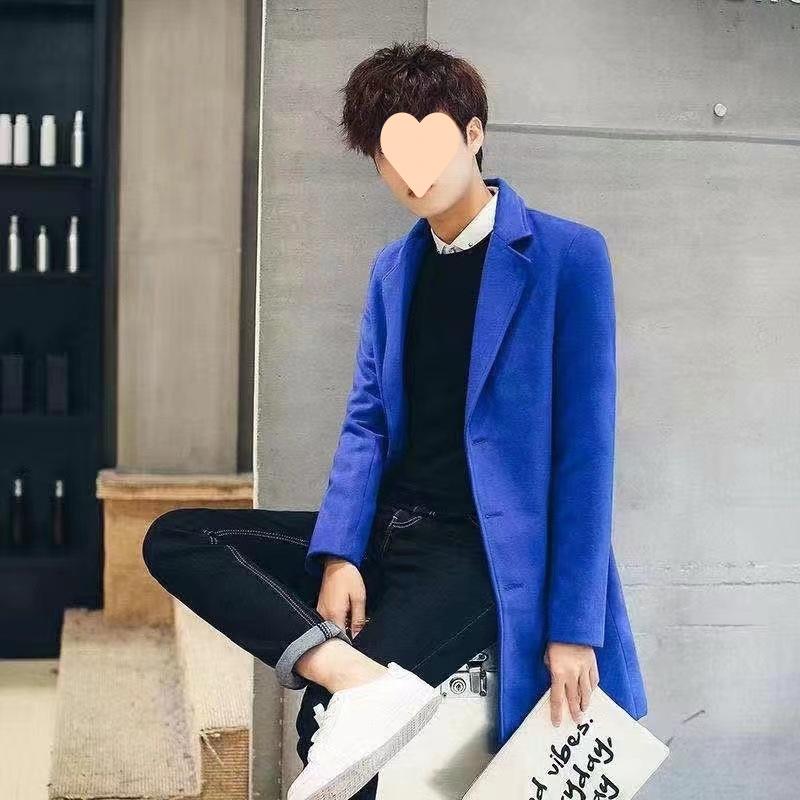 

Men s Cotton-Blend Windbreaker: Japanese & Korean Style Wool Coat for Autumn/Winter 3XL 185-210 Jin