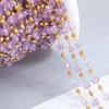 1Meter Stainless Steel Link Chain Purple Crystal Cube Square Beads Chain for DIY Boho Necklaces Bracelets Jewelry Making No Fade