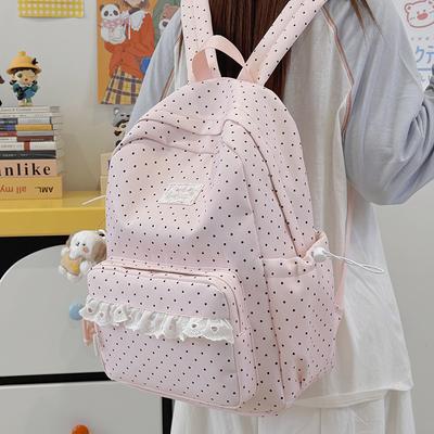 Mochila Estilo Coreano ins Estilo Universitario Lunares Alta Calidad Mochila Escolar Nicho Estudiantes Linda Hombros Mochila Nueva para Estudiantes de Secundaria