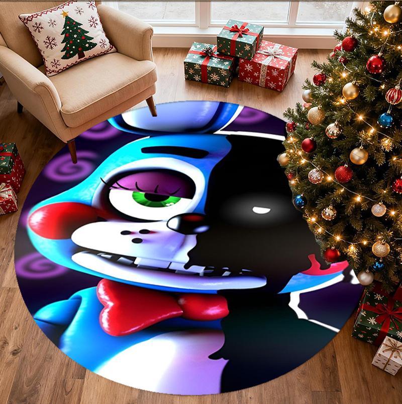 Five Nights at Freddy's Pattern Round Rug, Indoor/Outdoor Mat, for Picnic, Gameroom, Bedroom, Office, Living Room, Home Decor Carpet, Birthday Gift