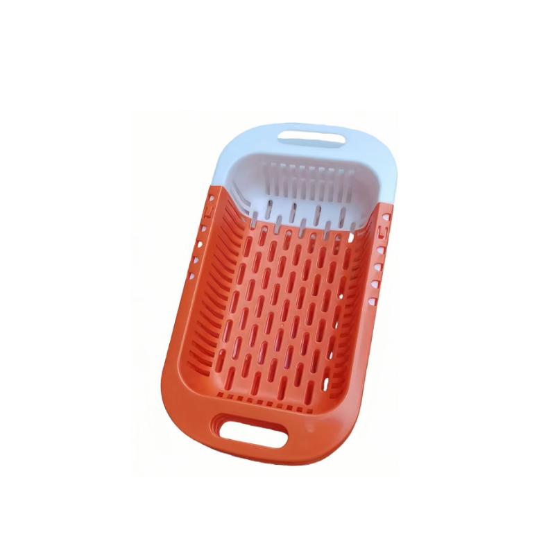 Double Layer Multifunctional Retractable Drain Basket for Washing Dishes, Vegetables, Fruits, Plastic Filter Basket