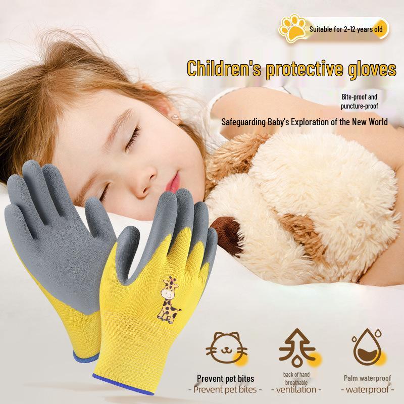 Kids' Protective Gloves: Safe, Cut-Resistant, Slip-Resistant for Beachcombing, Gardening, and Pet Handling