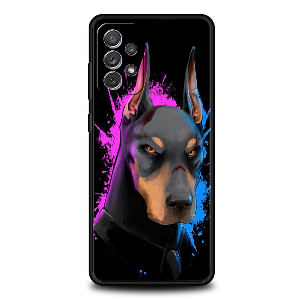 Doberman Dog Phone Case for Samsung Galaxy A55 A35 A17 A07 A15 A13 A25 A51 A71 A72 A73 A32 A52 A52S A41 5G Soft TPU Shell Capas