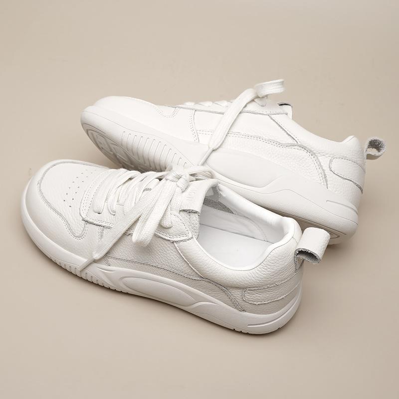 Leather little white shoes women's shallow mouth spring and summer new breathable versatile single shoes one pedal flat baseplate shoes