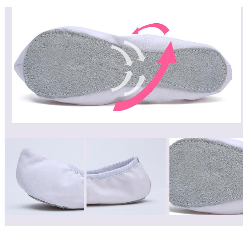 White Soft Sole Korean Hook Dance Shoes for Ethnic Performances - Flat Heel Practice Shoes