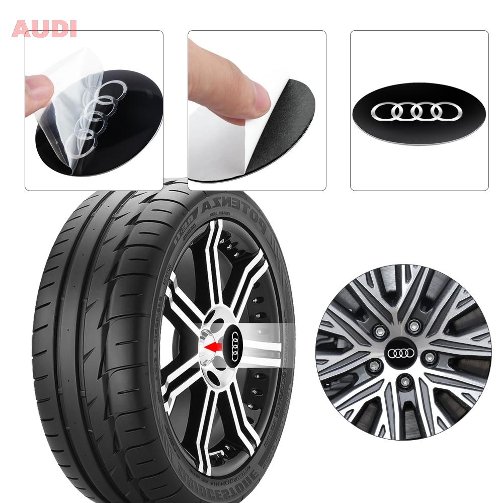 4Pcs 56mm Aluminum Metal Logo Car Wheel Center Hub Caps Sticker For Hot Quattro Sline A3 A4 A6 A5 Q5 A1 Q7 Q3 Q2 Q8 A7 A8 TT RS