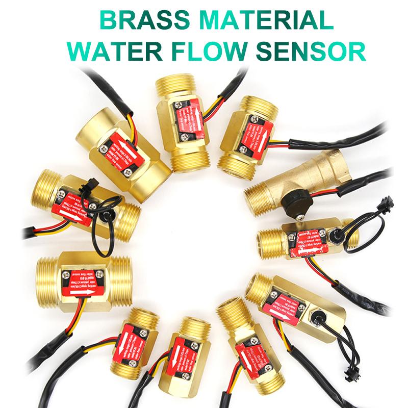 Brass Water Flow Sensor Hall Effect Flow Meter Liquid Flow Rate Sensor Brass Flow Switch Digital Monitoring Detector