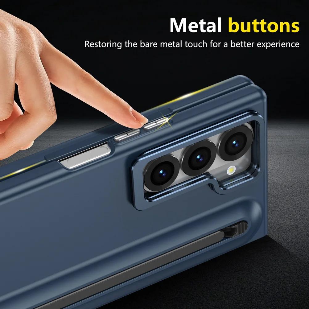 Original High Quality Lens Bracket Case For Samsung Z Fold 7 6 5 4 3 with Stylus and Tempered Glass Film Anti-drop Protect Cover