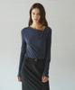 LENINA Roel Drape Neck T-Shirt_Navy