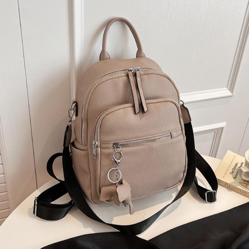 Schoolbag Backpack Women's Fashion Versatile Casual Korean Edition Student Textured Soft Leather Trend 1011 New Student Bag