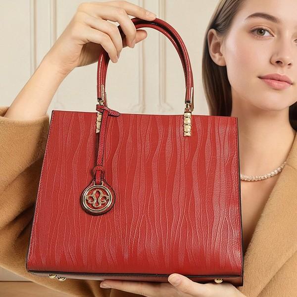 2025 New Fashion Large Capacity Women's Bag Genuine Leather Versatile Bag for Middle-aged Ladies Mom Handbag Shoulder Bag