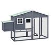 VidaXL Chicken Coop with Nesting Box Grey and White Solid Fir Wood