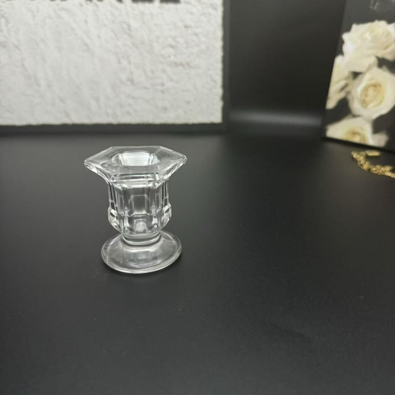 

French Retro Glass Candlesticks: Romantic Candlelight Dinner and Photo Props