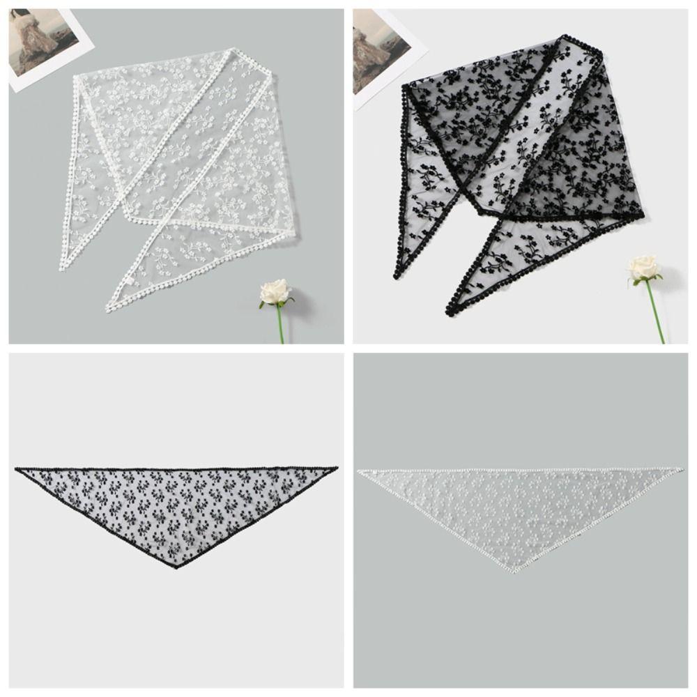 Hollow Out Lace Scarf Solid Color Hair Scarf Headband New Fart Curtain  Women