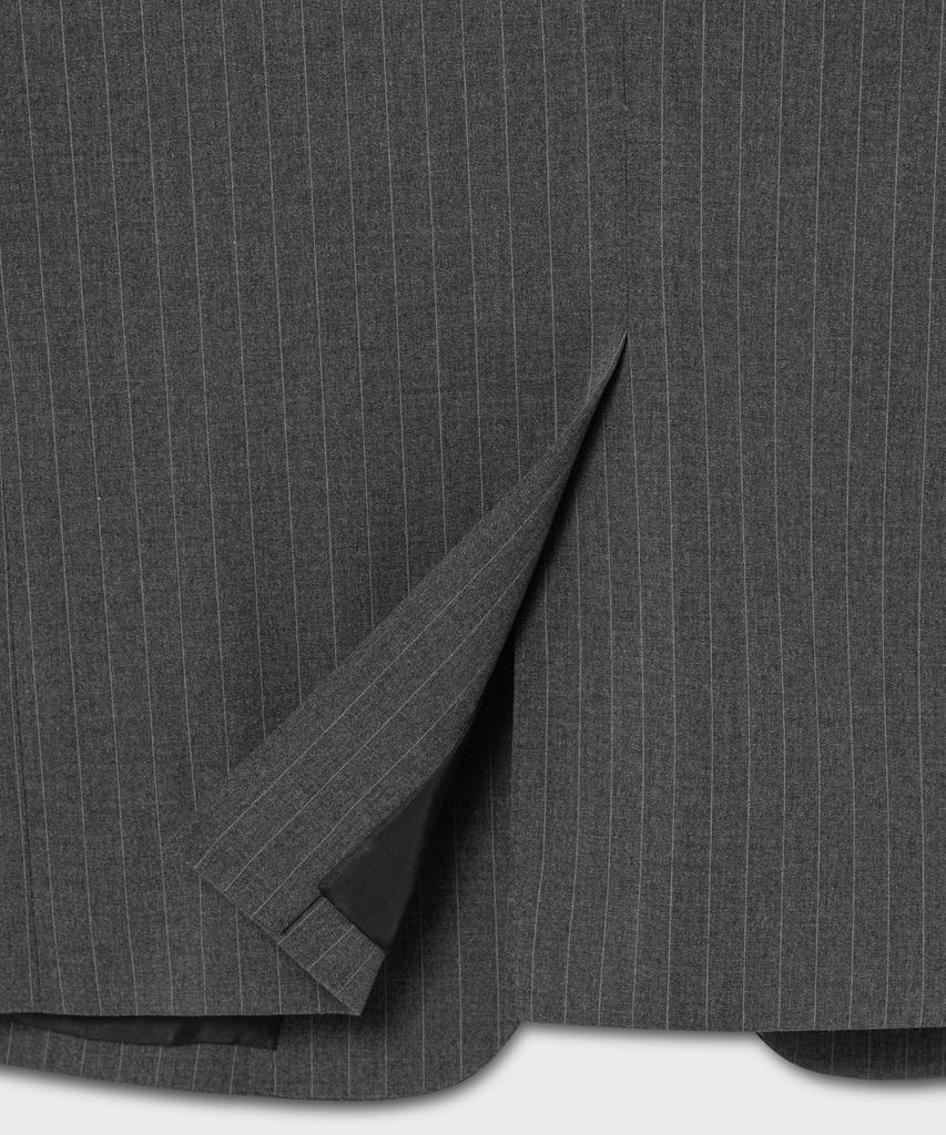 Nonblank Striped Semi-Overfit Blazer_Dark Grey
