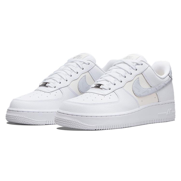 New Nike Air Force 1 '07 Mini Swooshes White Sail Metallic Silver Pure Platinum Women's DV2237-100