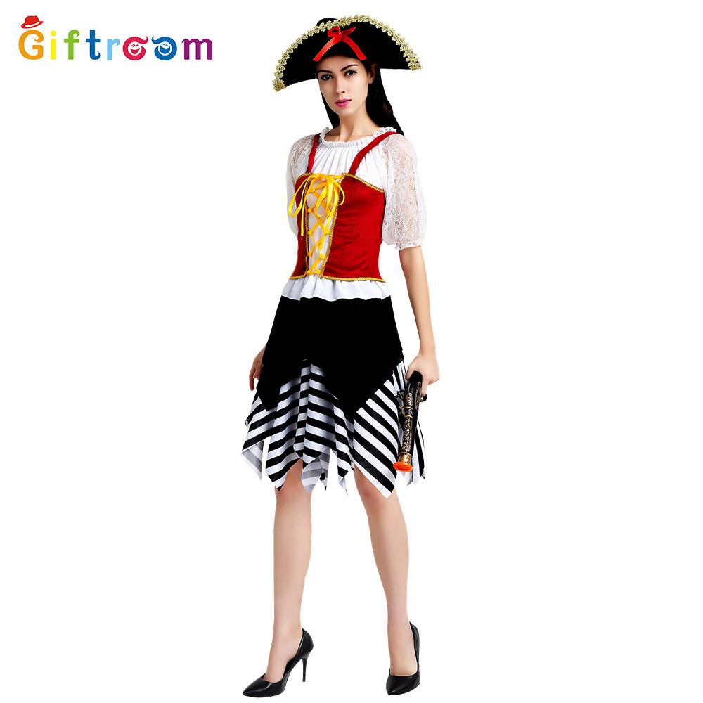 Stylové šaty Pirát z Karibiku pro ženy Ideální pro Halloween a Cosplay s fantasy prvky