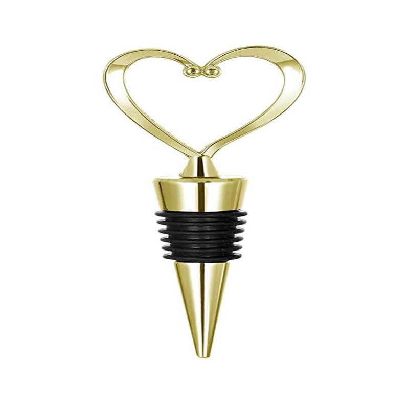 Decorative Heart Shape Wine Bottle Stopper Zinc Alloy Friendly Reusable Plug Keep Wine Fresh For Sweetheart Favors Wedding Gift