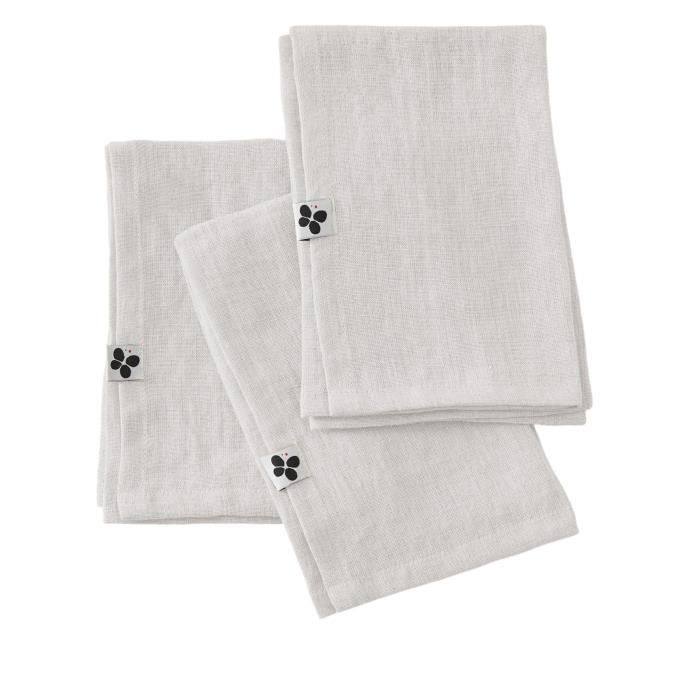 Serviettes de table - Soline - Blanc - 100% Lin - 40x40 cm - OEKO-TEX