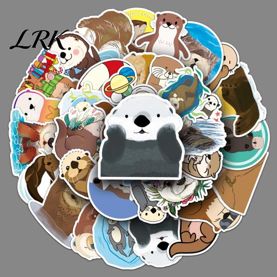 Waterproof PVC Stickers 50Pcs Cute Cartoon Otter Stickers, Aesthetic Animal Decals for Laptop Skateboard Water Bottle Luggage And DIY Scrapbook