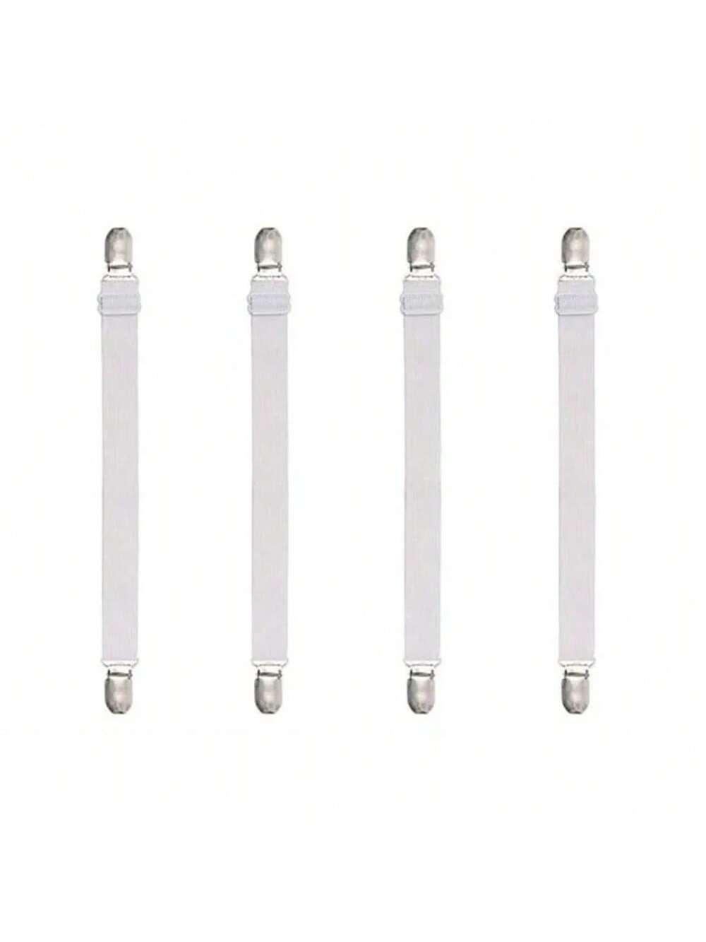 

4Pcs Adjustable Bed Sheet Fasteners Suspender Elastic Sheet Band Strap Clips Sofa Cushion Mattress Pad Cover Gripper Corner Clip білий