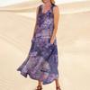 Women's Casual Comfortable Floral Print Sleeveless Cotton Pocket Dress