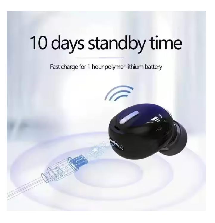 2025 X9 Kabelloser Kopfhörer Bluetooth-kompatibel 5.0 mit Mikrofon Einzelner In-Ear-Sportkopfhörer für Xiaomi Huawei Stereo-Sound-Kopfhörer