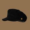 1PC Vintage Navy Style Autumn and Winter Hat High-End Suede Flat Top Newsboy Cap Versatile Painter Hat For Man Women