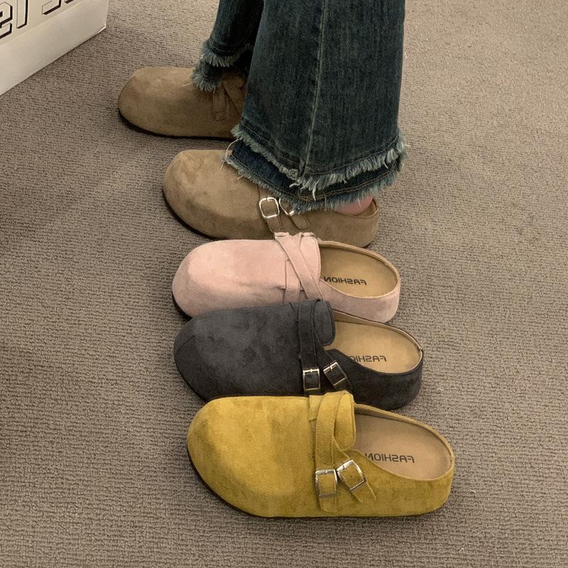 Fashion and Lightweight Retro Bag Head Platform Slippers Women's Summer Wear 2025 New Boken Versatile Half-toboken Slippers
