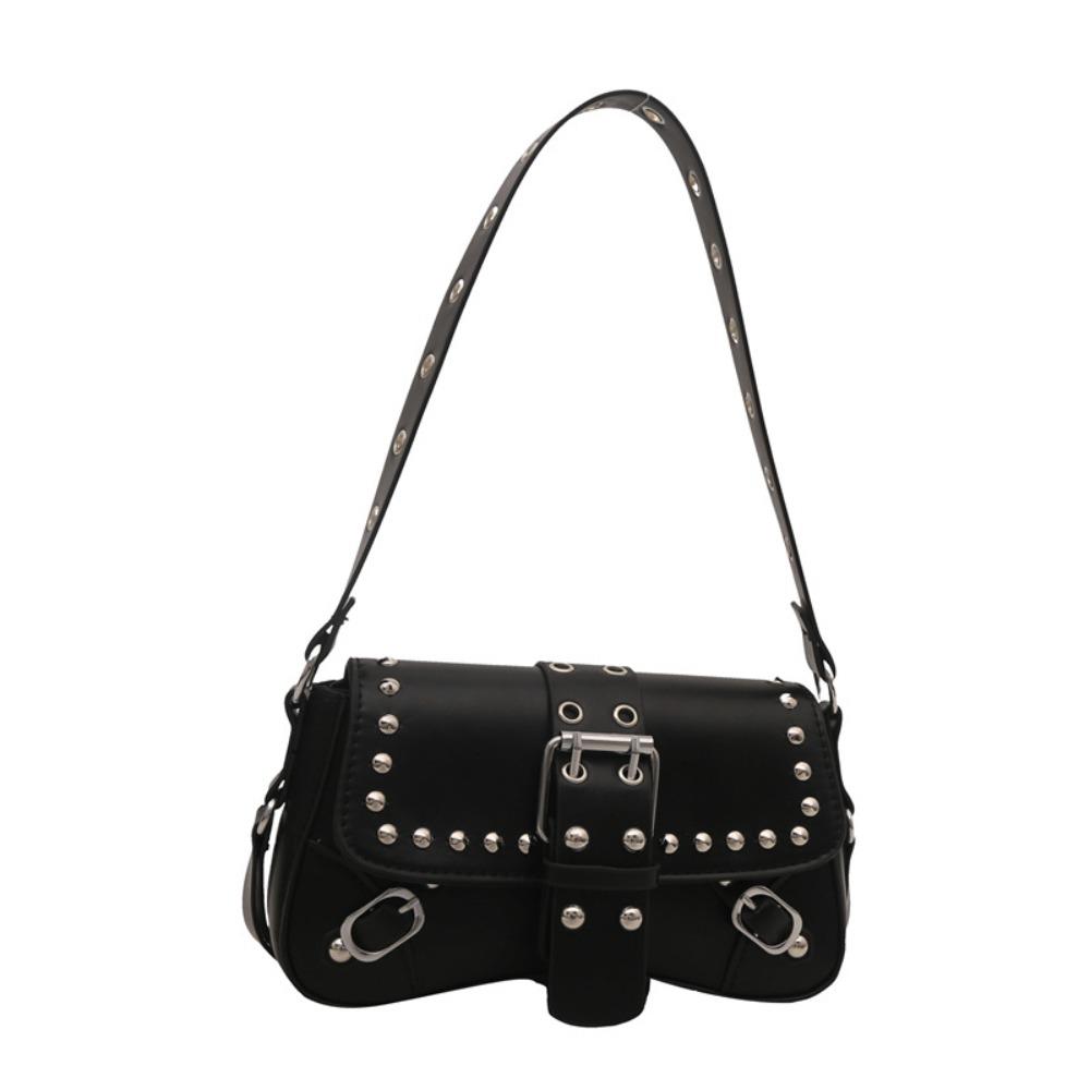 American Style Y2K Armpit Bag Sweet Cool Underarm Bag Casual Rivet Shoulder Bag  Spicy Girls