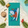 Cartoon Shark Surfing Towel Soft Pool Gift For Travel Gym Shower Camping Quick Dry Sports Beach Towels