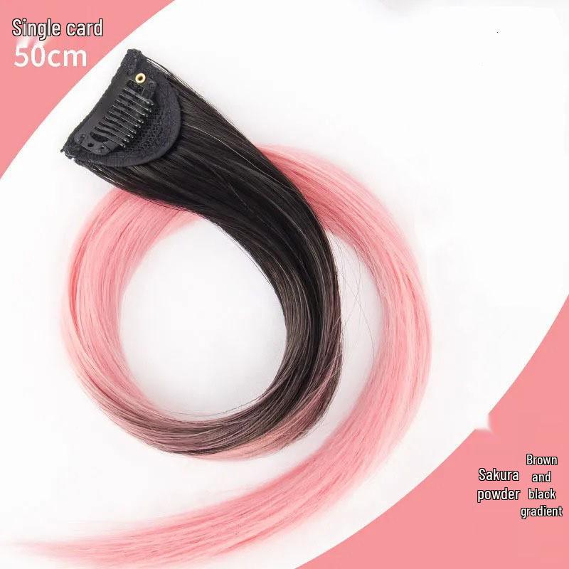 Gradient Ear-Hanging Highlight Hair Extensions - Dopamine Style, Internet Celebrity Inspired, Seamless Natural-Looking Colored Hair Pieces