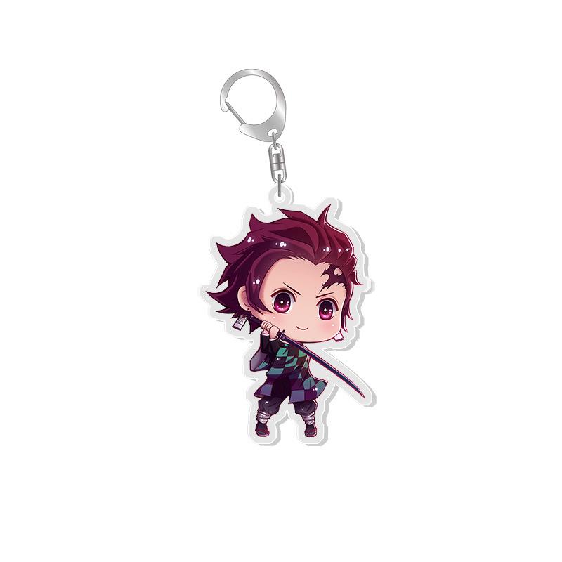Demon Slayer Double-Sided Acrylic Keychain: Tanjiro, Nezuko, Zenitsu, Shinobu, Giyu Pendant
