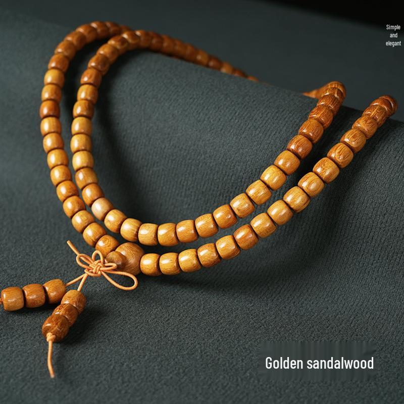 108 Beads Golden Sandalwood Buddhist Mala Bracelet for Men & Women