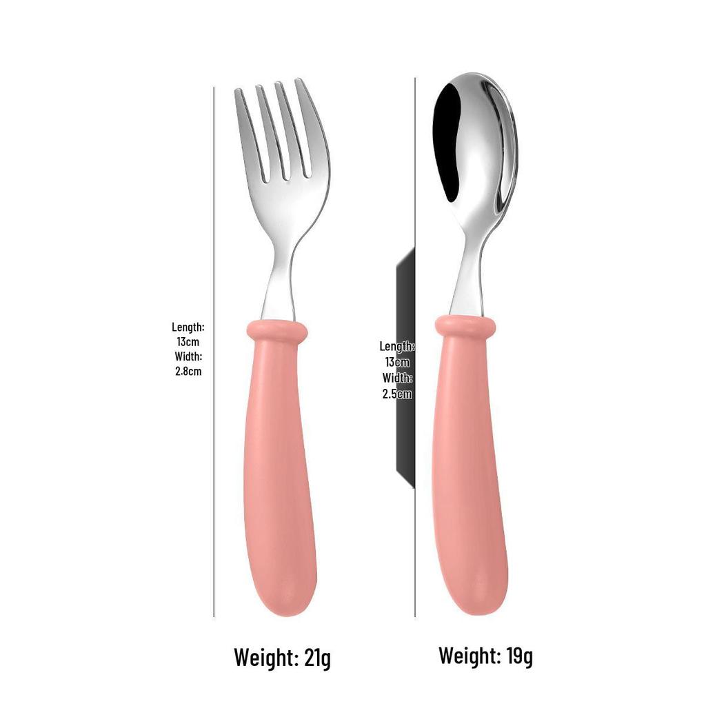 304 Stainless Steel Children's Cutlery Set - Spoon & Fork 3-Piece for Outings