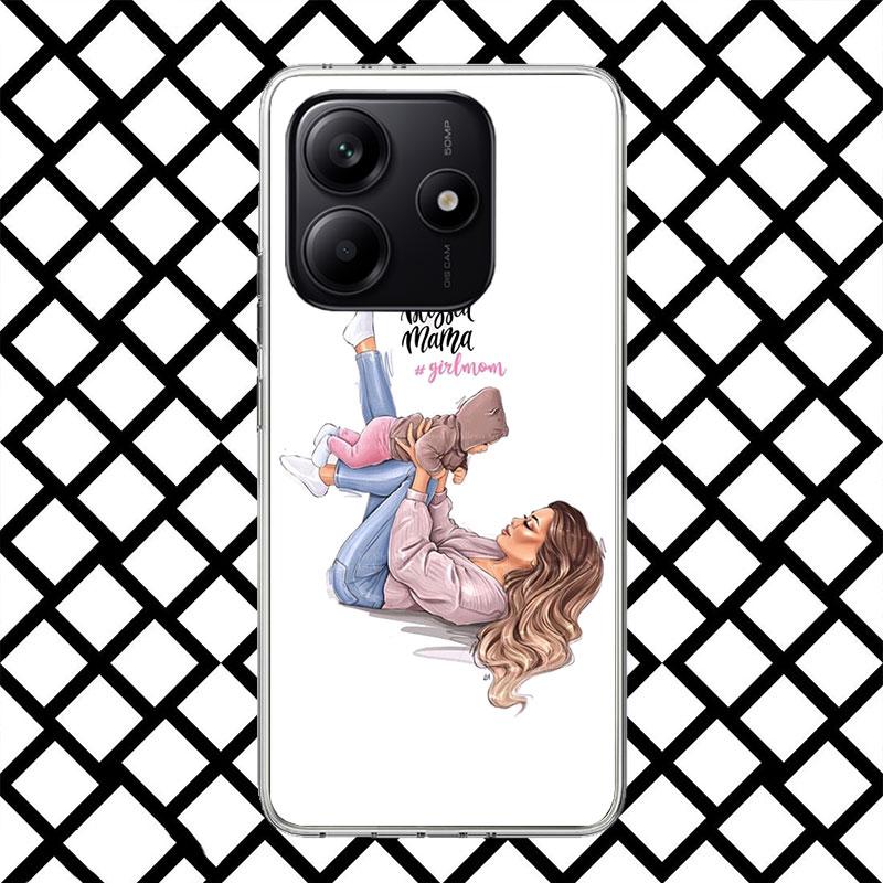 Baby Mom Girls Phone Case for Xiaomi Redmi Note 15 14 14S 13 12 12S 11 Pro Plus 11E 11T 11S 10S 5G Soft Cover Fundas Redmi Note