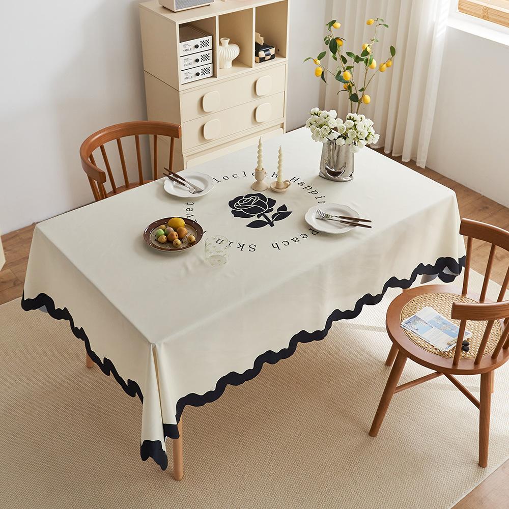 

Special-Shaped Waterproof Cartoon Dopamine Table Cloth Living Room Coffee Table Desk Peach Skin Velvet Light Luxury Anti-Scald Tablecloth Decoration 40x60